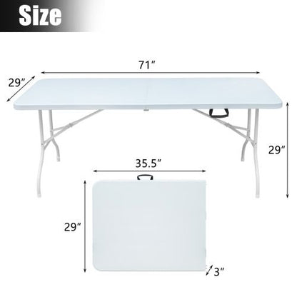 6ft Folding Plastic Table Portable High Load