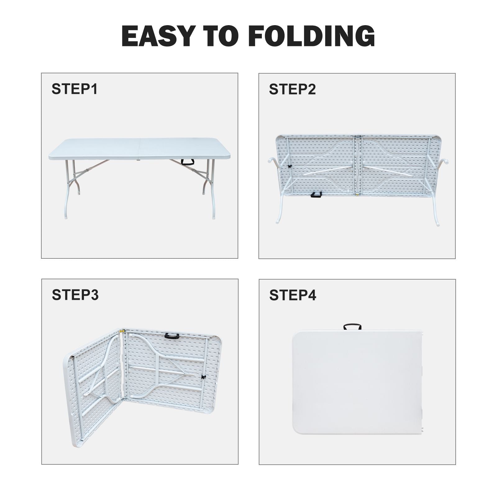 6ft Folding Plastic Table Portable High Load