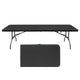 8 FT Folding Plastic Table - Heavy‑Duty Portable Black Table for Outdoor Use