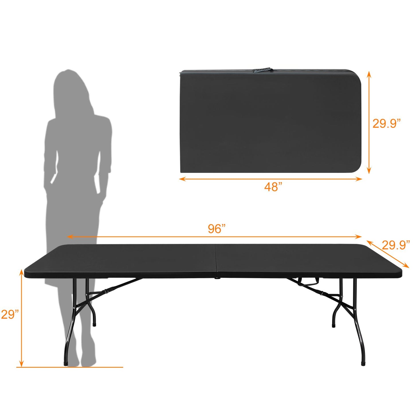 8ft Folding Plastic Table Portable High Load