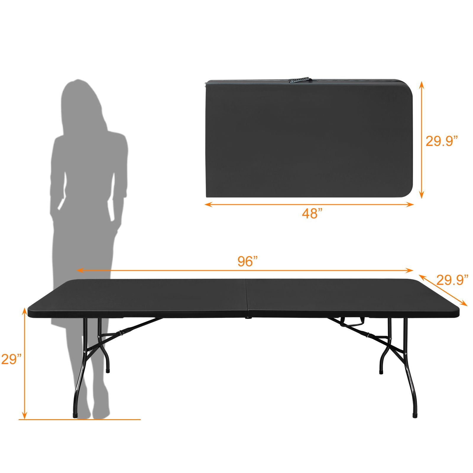8ft Folding Plastic Table Portable High Load