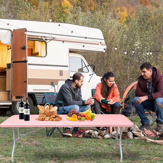 8ft Pink Folding Outdoor Event Table