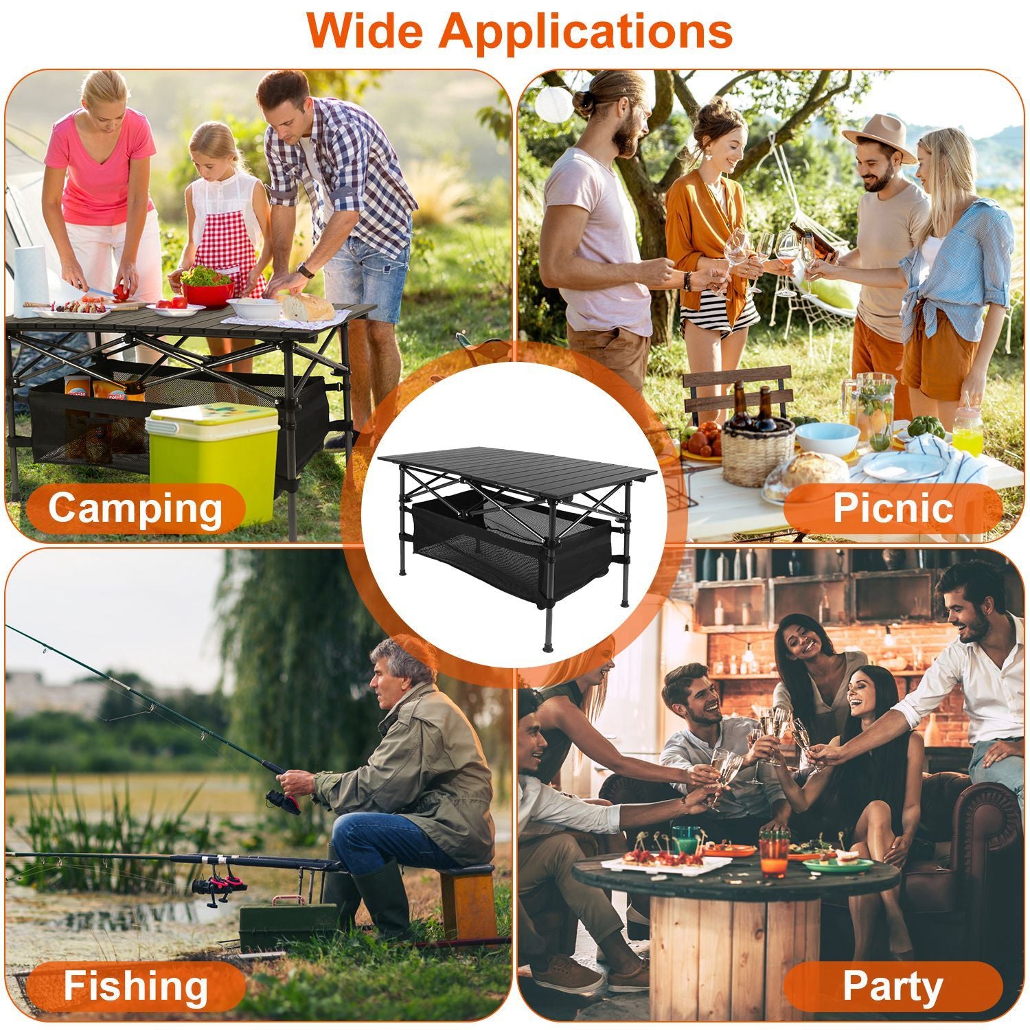 Aluminum Roll Up Camping Table Portable