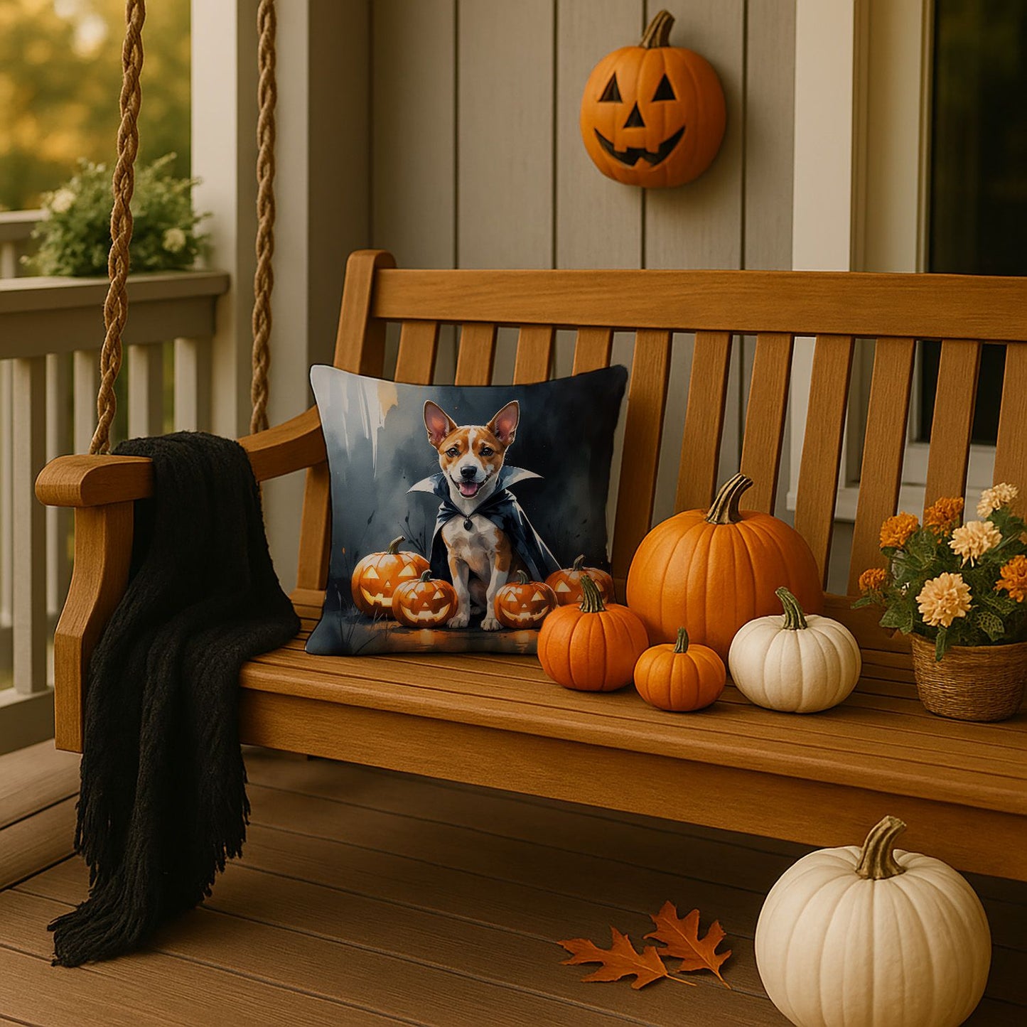 Basenji Halloween Throw Pillow