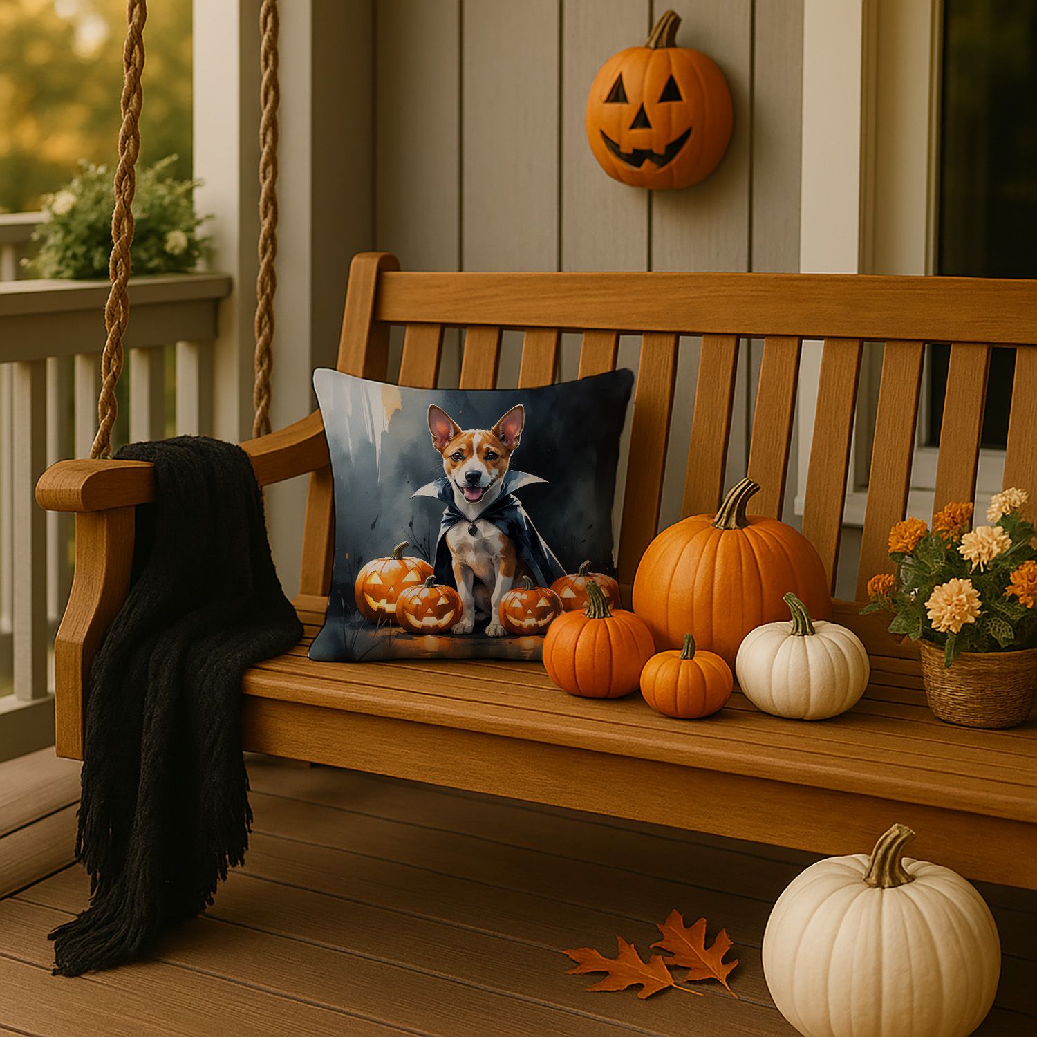 Basenji Halloween Throw Pillow