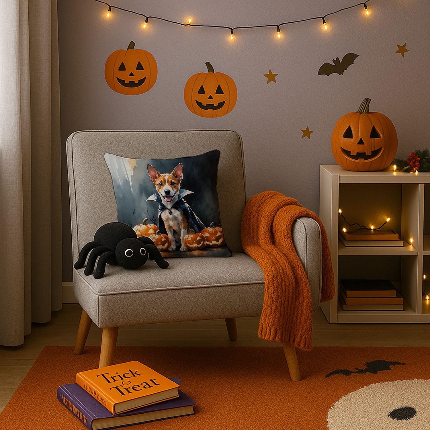 Basenji Halloween Throw Pillow