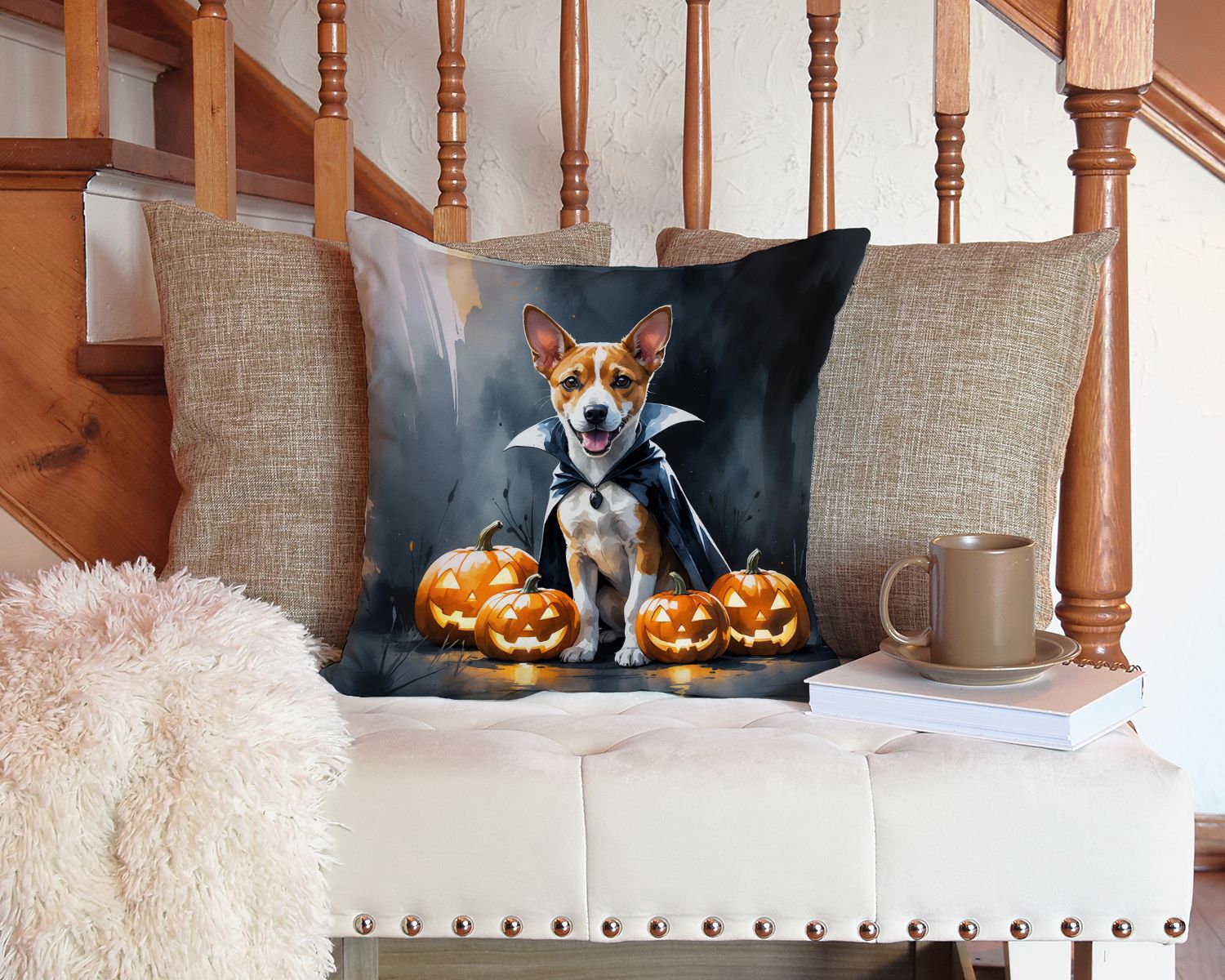 Basenji Halloween Throw Pillow