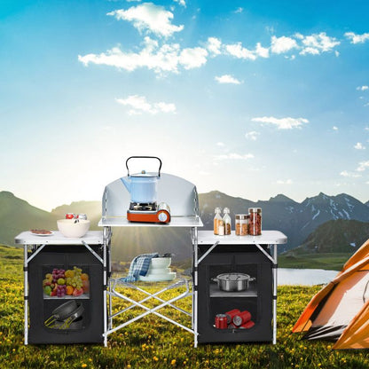 Best_Folding_Camping_Table_With_Storage_Organizer