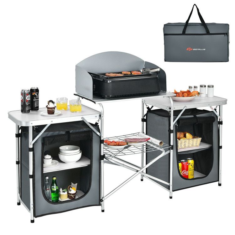 Best_Folding_Camping_Table_With_Storage_Organizer
