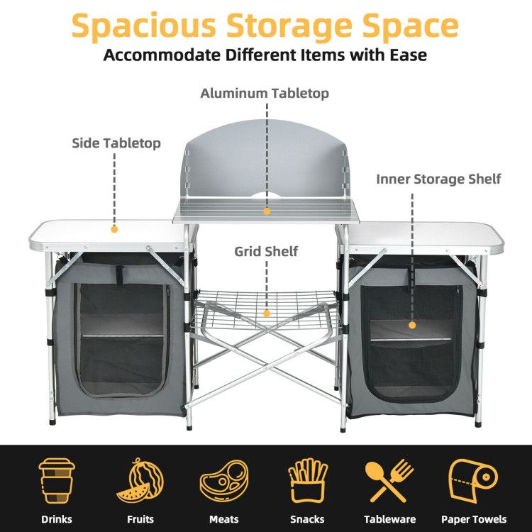 Best_Folding_Camping_Table_With_Storage_Organizer