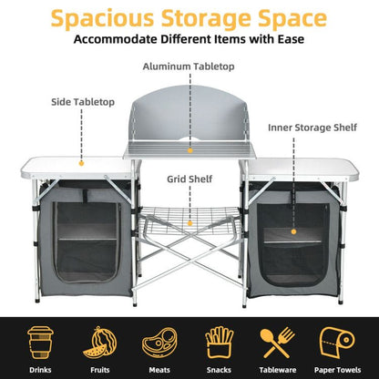 Best_Folding_Camping_Table_With_Storage_Organizer