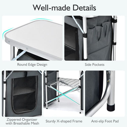 Best_Folding_Camping_Table_With_Storage_Organizer
