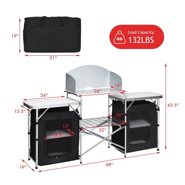 Best_Folding_Camping_Table_With_Storage_Organizer