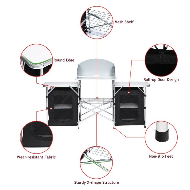 Best_Folding_Camping_Table_With_Storage_Organizer