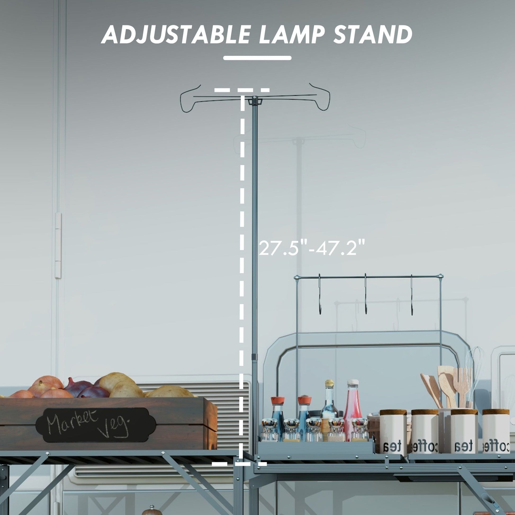 Best Outsunny Folding Camp Kitchen Table With Lantern Holder