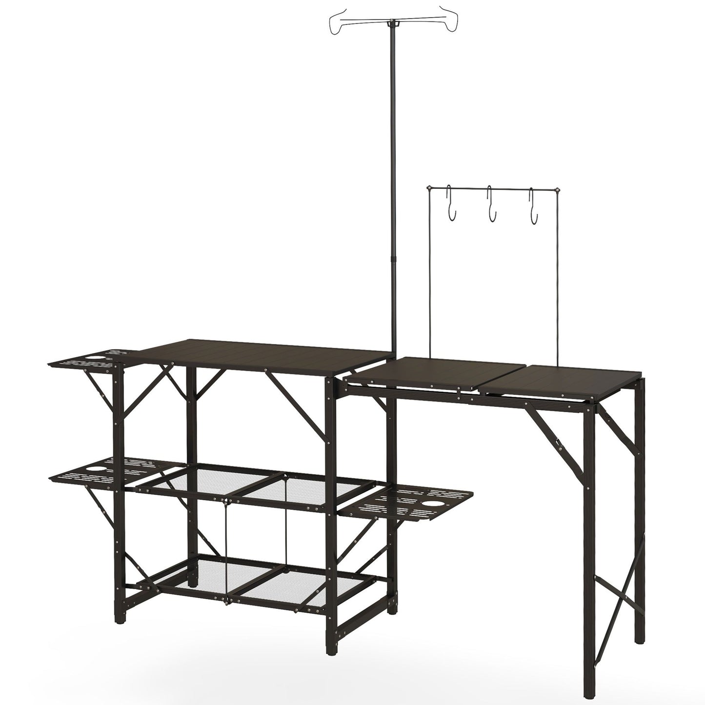 Best Outsunny Folding Camp Kitchen Table With Lantern Holder