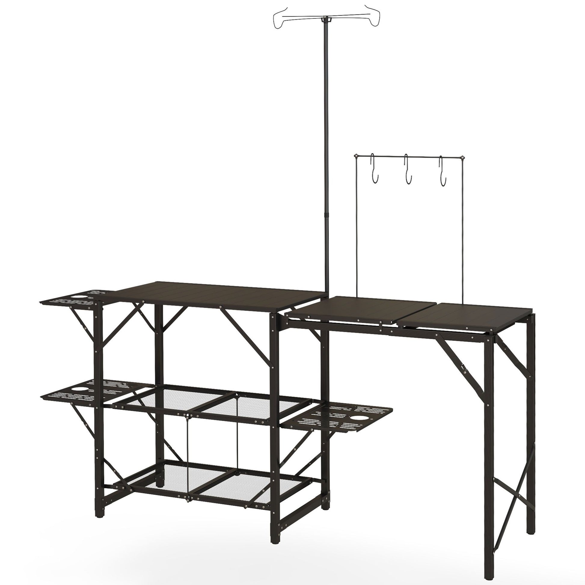 Best Outsunny Folding Camp Kitchen Table With Lantern Holder