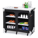 Black Folding Camping Kitchen Table with Storage Shelves - Portable Cook Station