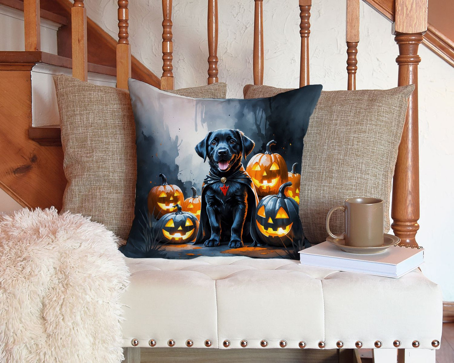 Black Labrador Throw Pillow
