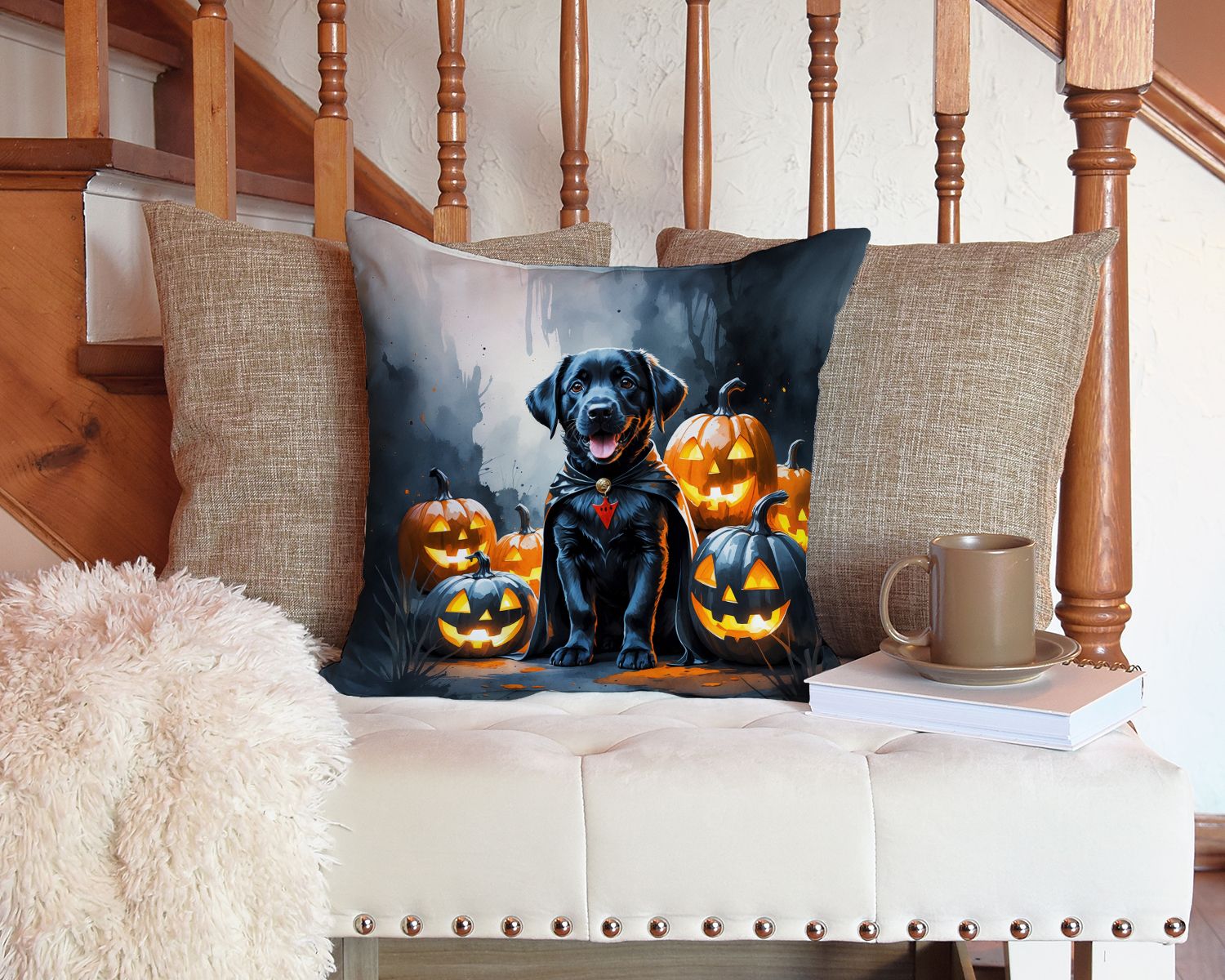 Black Labrador Throw Pillow