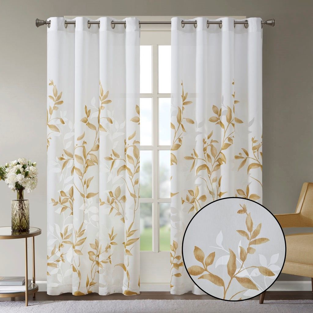 Burnout Printed Sheer Curtain Panel
