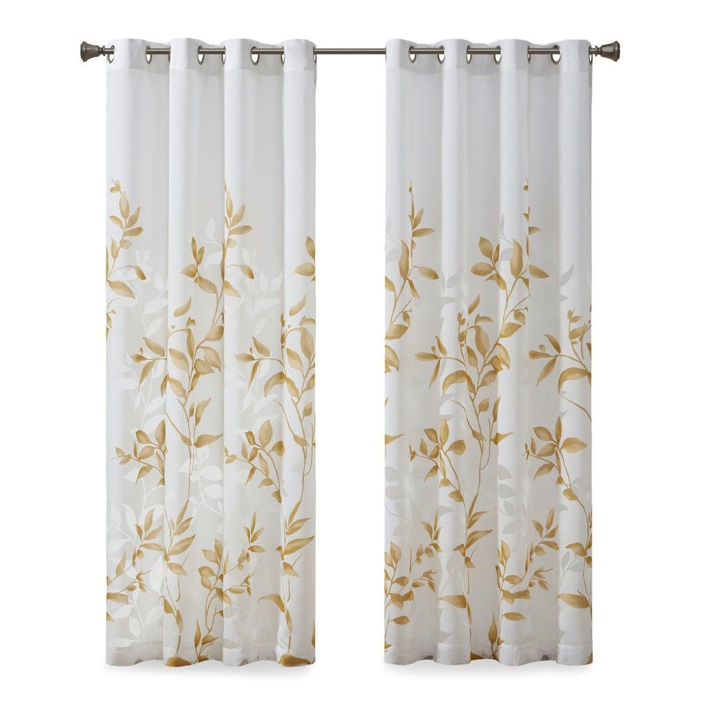 Burnout Printed Sheer Curtain Panel