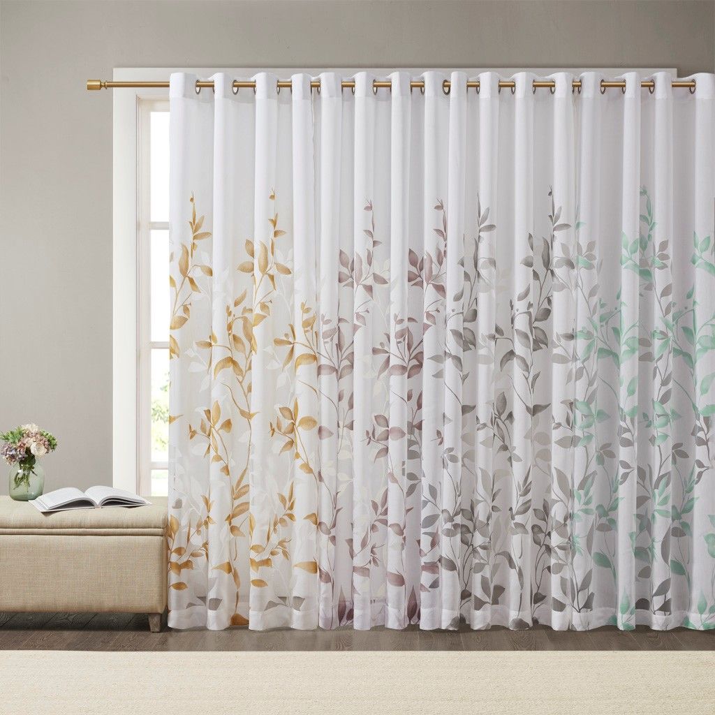 Burnout Printed Sheer Curtain Panel