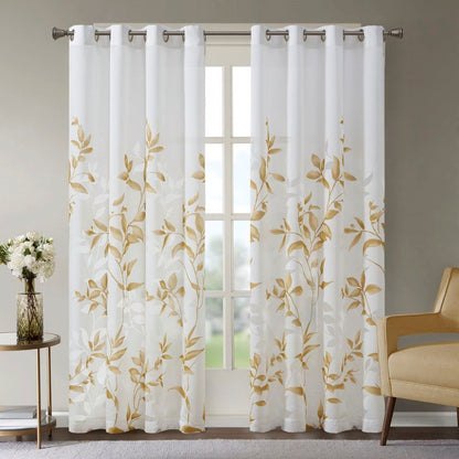 Burnout Printed Sheer Curtain Panel