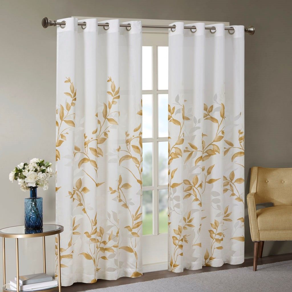 Burnout Printed Sheer Curtain Panel