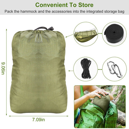 Camping Hammock With Mosquito Net 600lb Double Nylon