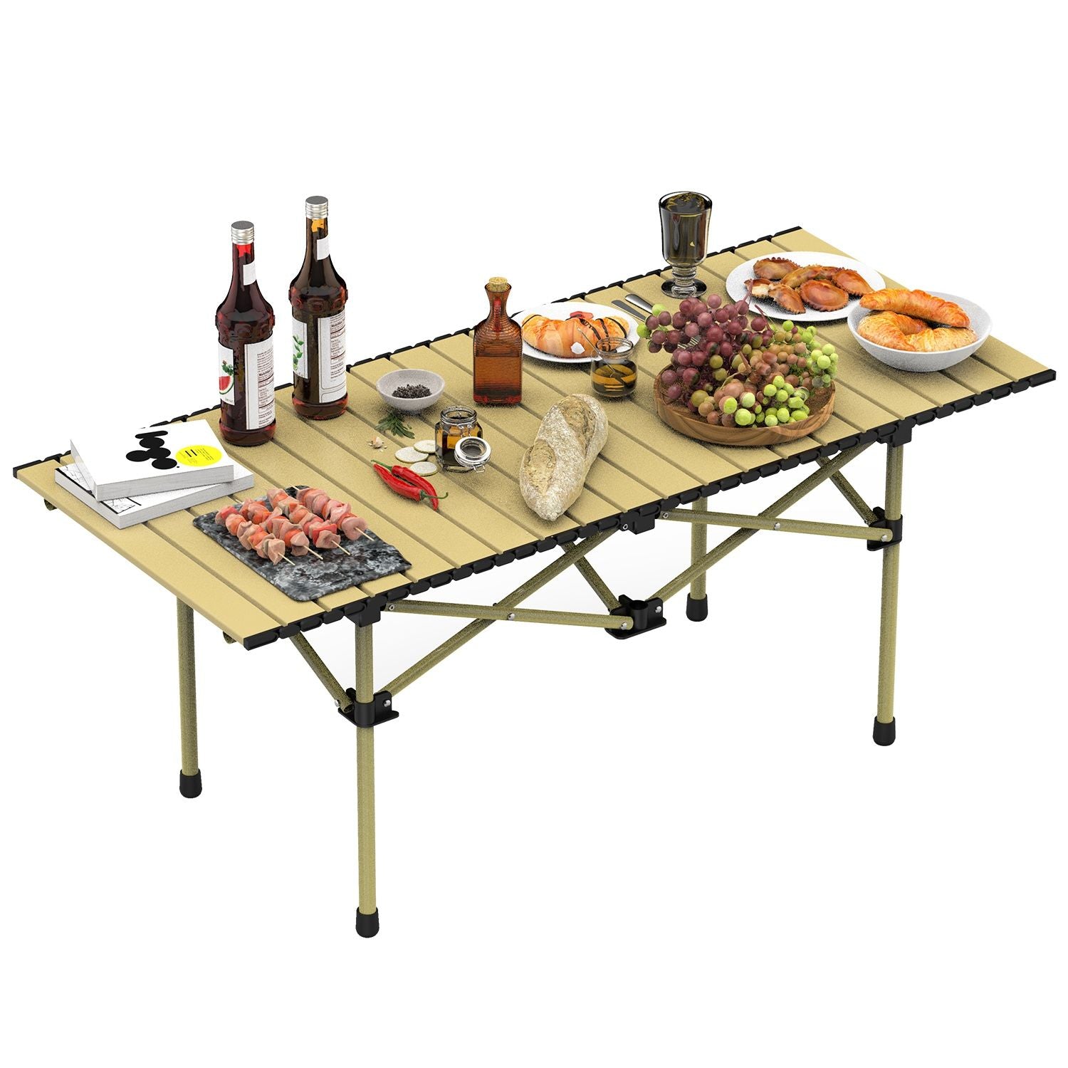 Carbon Steel Roll Up Camping Table 2 Sizes