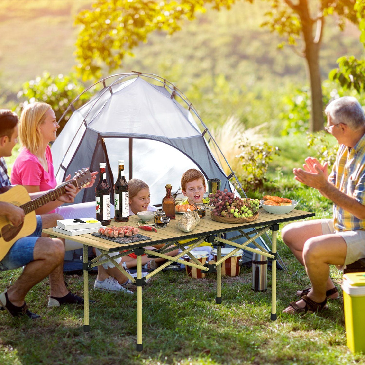 Carbon Steel Roll Up Camping Table 2 Sizes