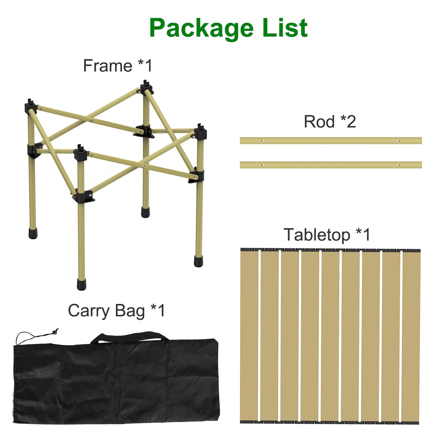 Carbon Steel Roll Up Camping Table Heavy Duty