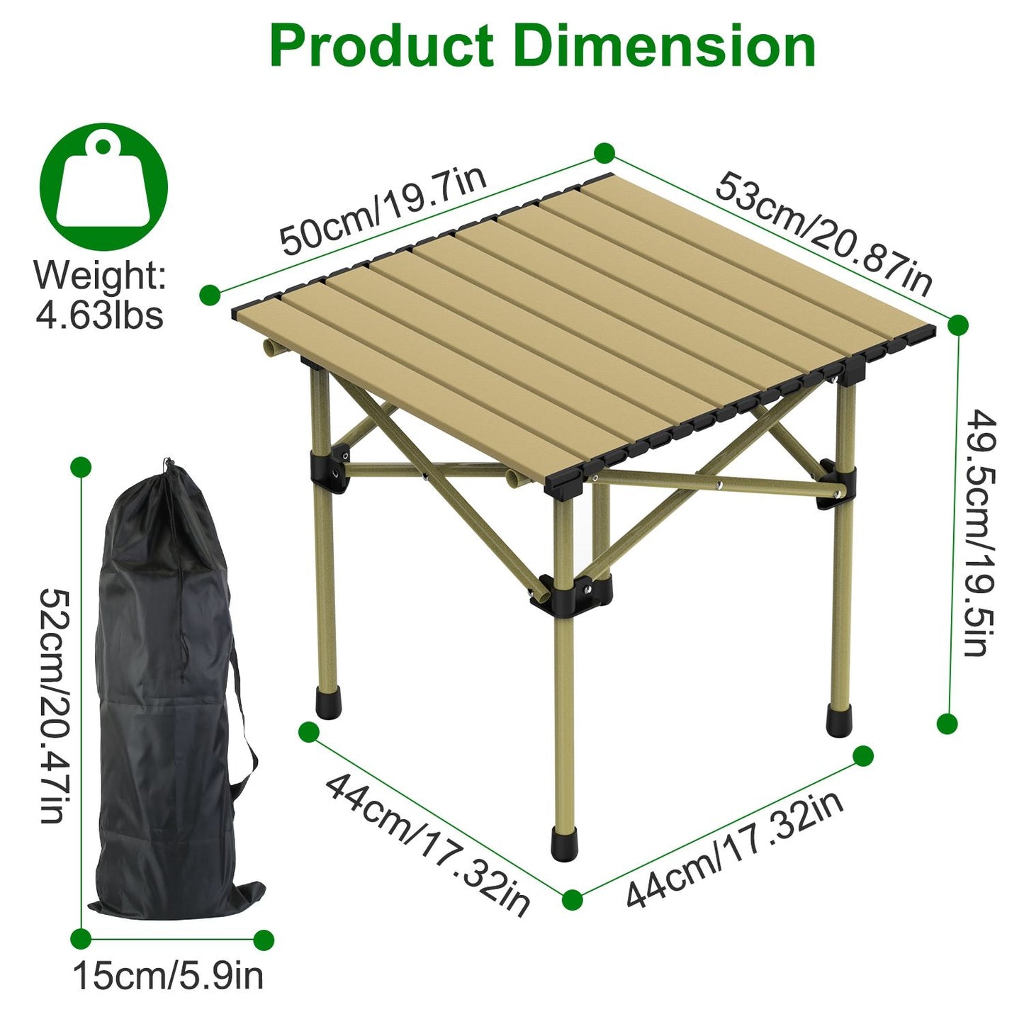Carbon Steel Roll Up Camping Table Heavy Duty
