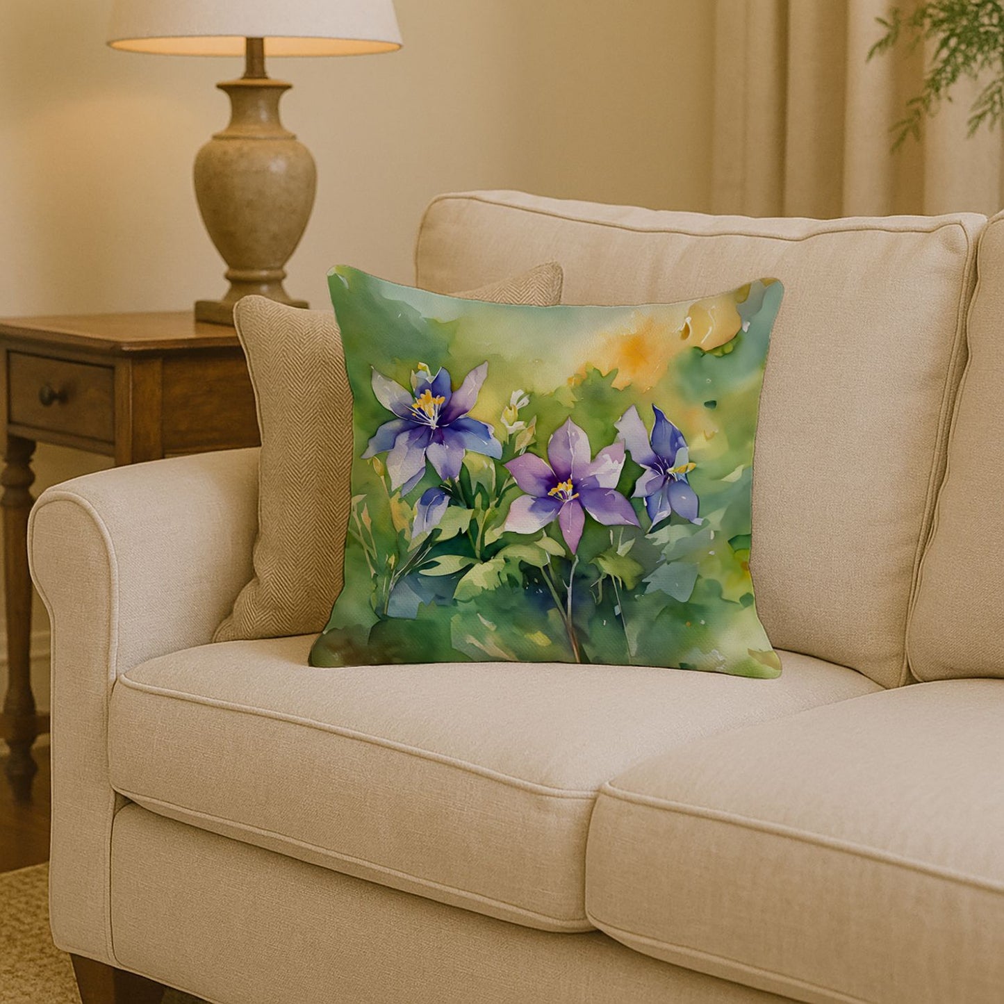 Colorado Columbine Throw Pillow