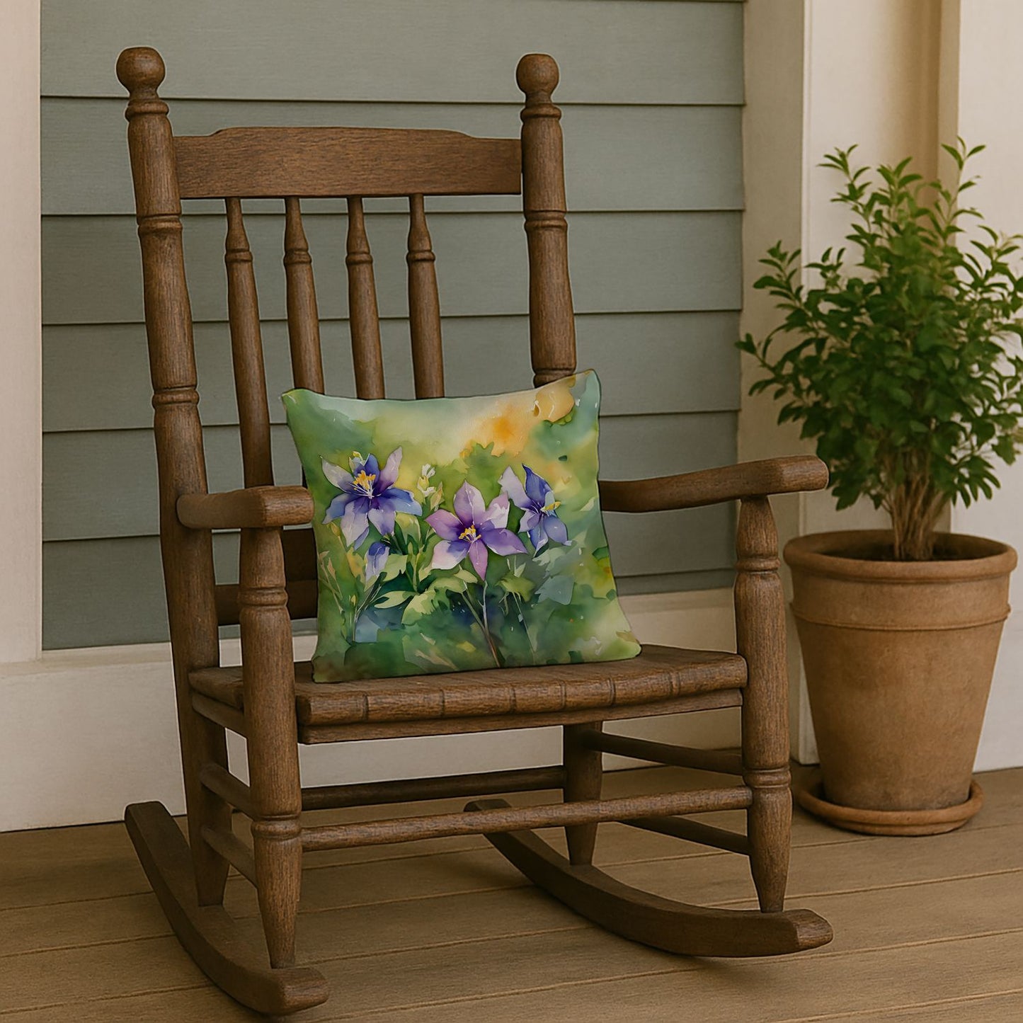 Colorado Columbine Throw Pillow