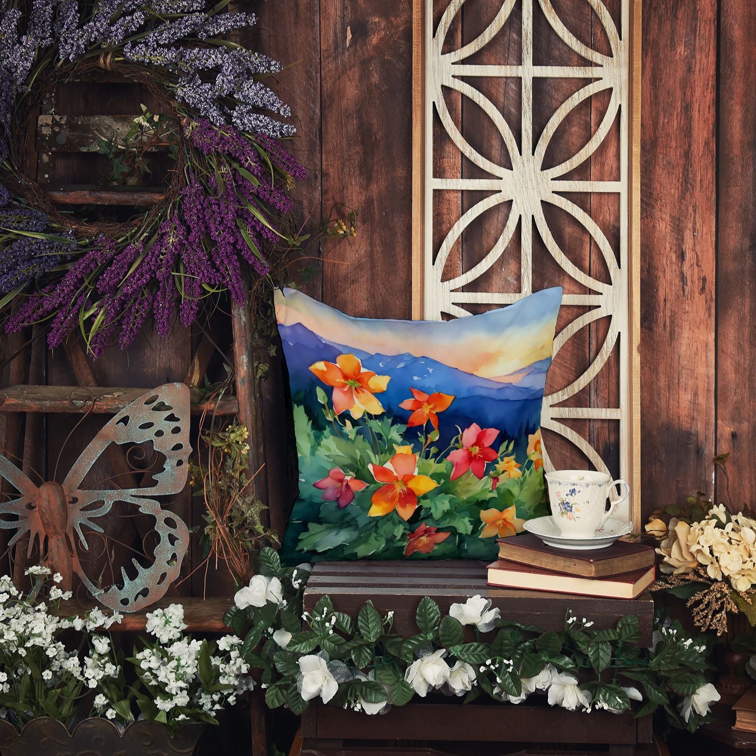Colorado Rocky Mountain Columbine Pillow