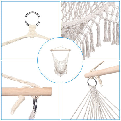 Cotton Rope Hammock Chair With Tassel