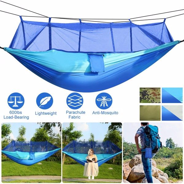 Double Camping Hammock With Mosquito Net Nylon