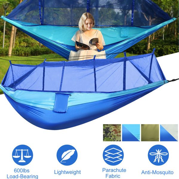 Double Camping Hammock With Mosquito Net Nylon