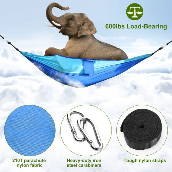 Double Camping Hammock With Mosquito Net Nylon