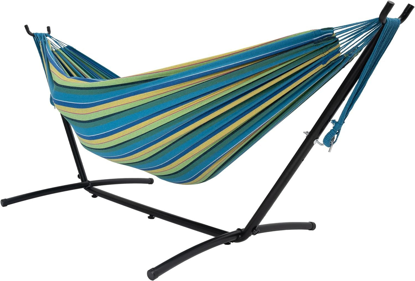 Double Hammock with Steel Stand: Portable with Pillow & Carrying Case 450lbs