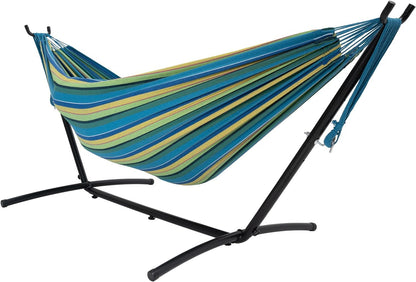 Double Hammock with Steel Stand: Portable with Pillow & Carrying Case 450lbs