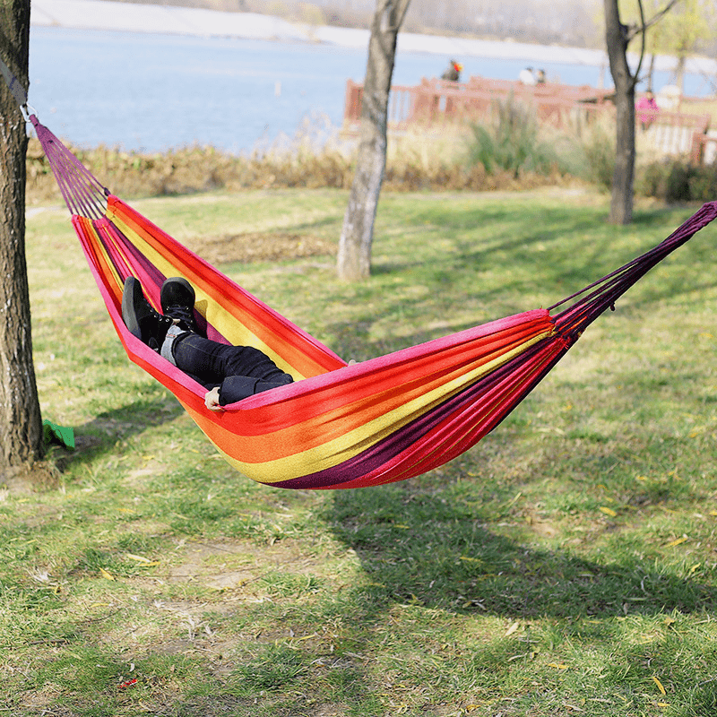 Double Hanging Hammock Bed Swing Chair
