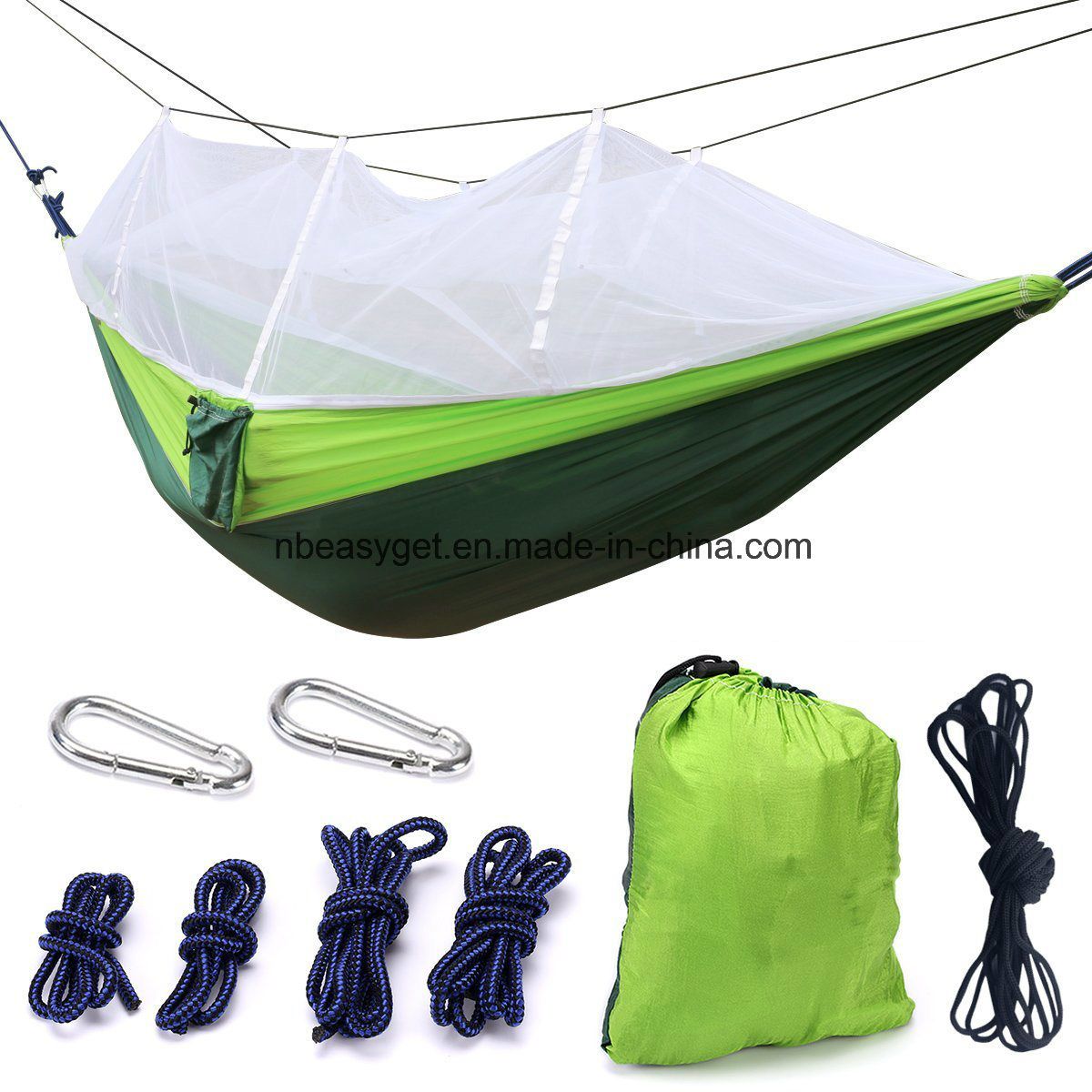 Double Nylon Camping Hammock With Mosquito Net