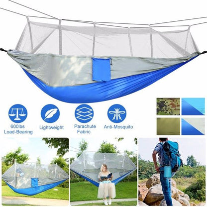 Double Portable Camping Hammock With Mosquito Net