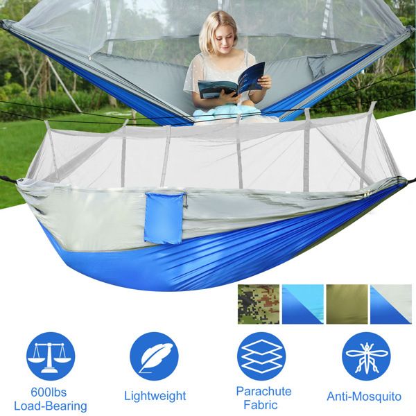 Double Portable Camping Hammock With Mosquito Net