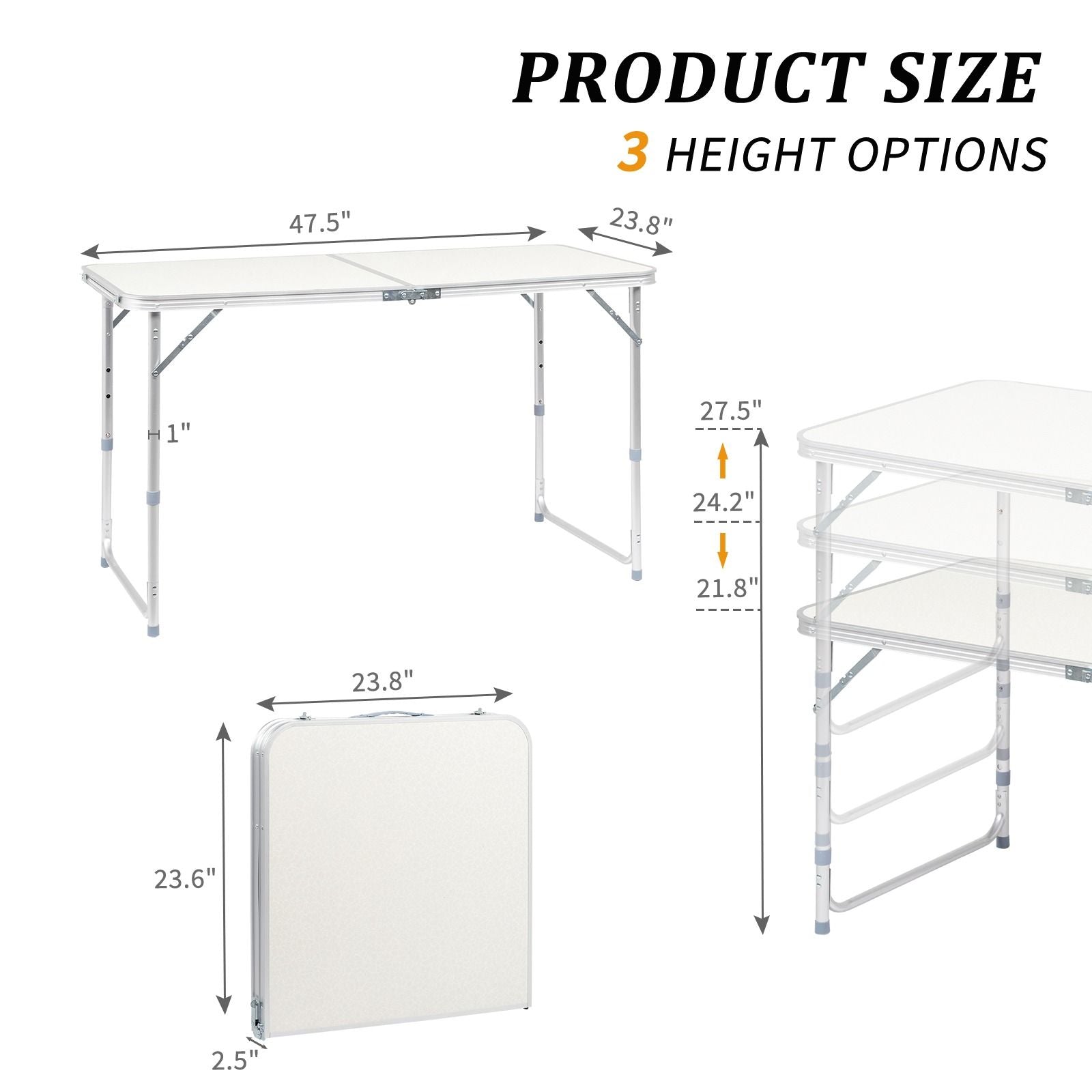 Durable Plastic Folding Table 3 4 6ft