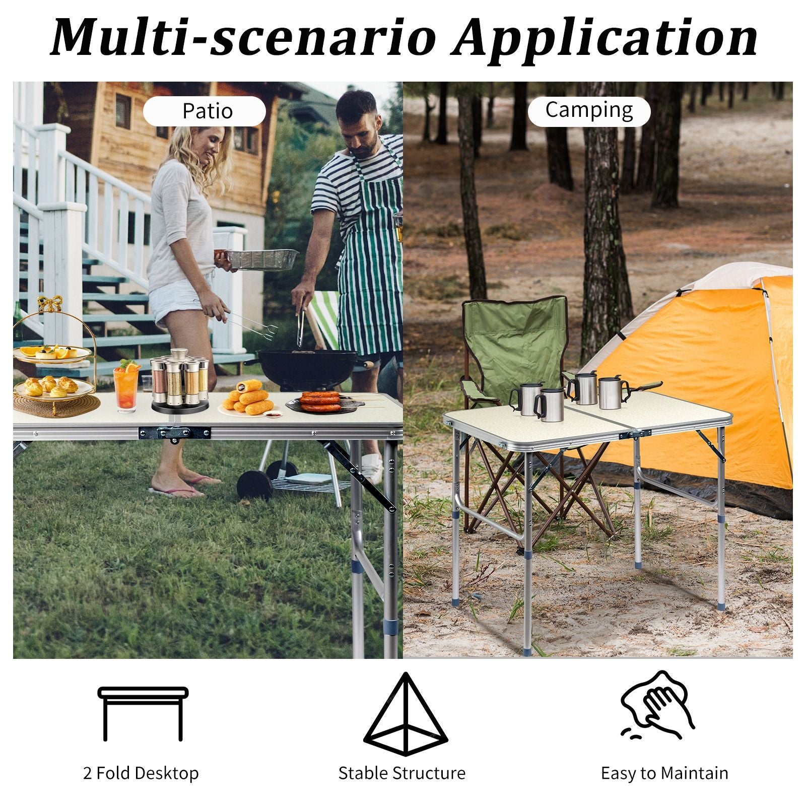 Durable Plastic Folding Table 3 4 6ft