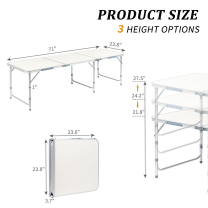 Durable Plastic Folding Table 3 4 6ft